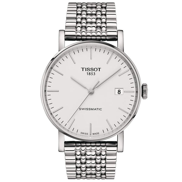 tissot t-classic everytime swissmatic 40mm silver dial stainless steel automatic gents watch