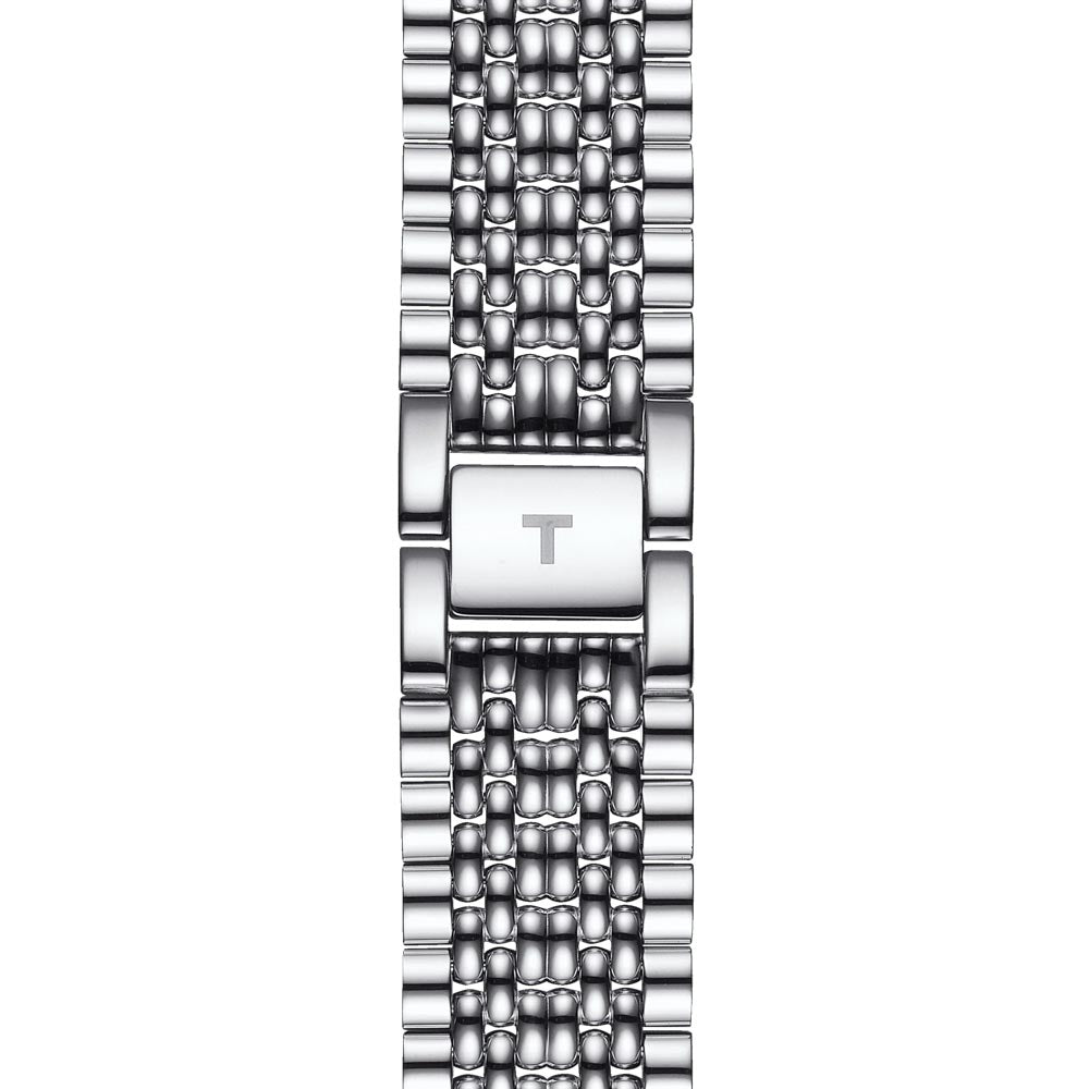tissot t-classic everytime large 42mm black dial stainless steel gents watch clasp view