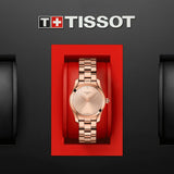 tissot t-lady t-wave 30mm steel & rose gold pvd diamond watch