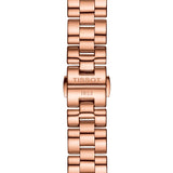 tissot t-lady t-wave 30mm steel & rose gold pvd diamond watch clasp view