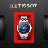 tissot t-sport prc 200 chronograph 43mm blue dial stainless steel gents watch in presentation box