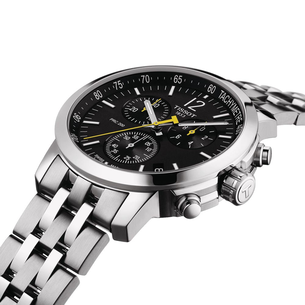 Tissot T-Sport PRC 200 Chronograph 43mm Black Dial Stainless Steel Gents Watch T1144171105700