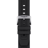 tissot t-sport t-race chronograph 43mm anthracite dial black pvd steel gents watch clasp view