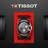 tissot t-sport t-race chronograph 43mm anthracite dial black pvd steel gents watch in presentation box