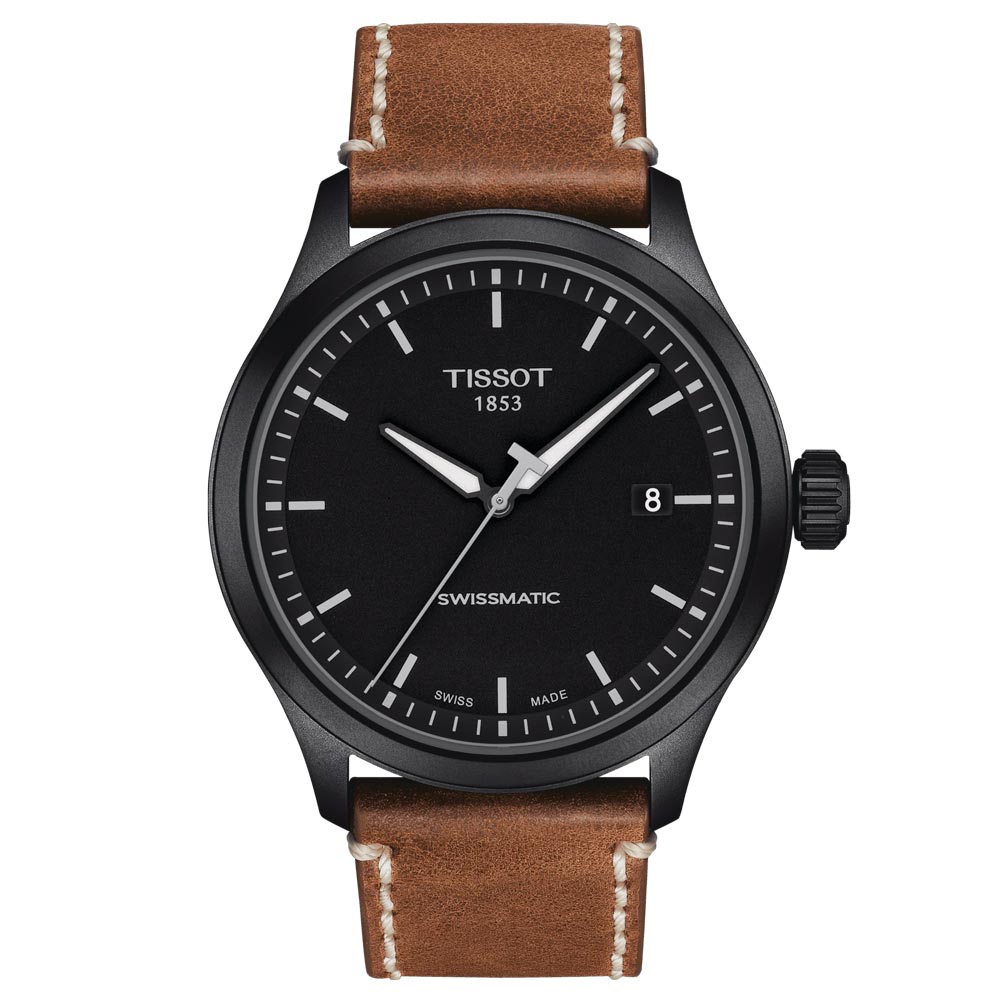 tissot t-sport xl swissmatic 43mm black dial black pvd steel automatic gents watch
