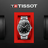 tissot t-sport gent xl classic 42mm black dial stainless steel gents watch in presentation box