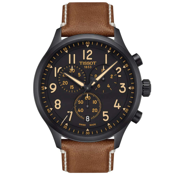 tissot t-sport chrono xl classic 45mm black dial black pvd steel watch