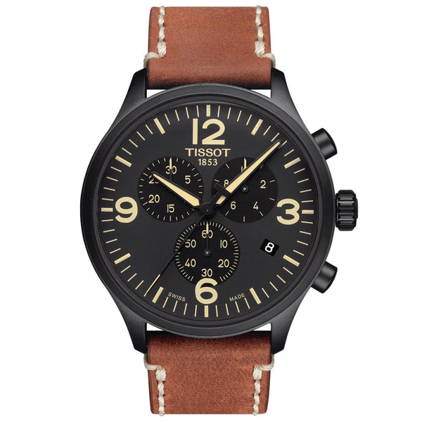 tissot t-sport chrono xl 45mm black dial black pvd steel watch