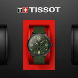 tissot t-sport chrono xl 45mm green dial stainless steel gents watch in presentation box