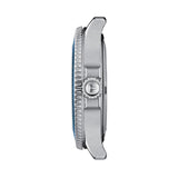 tissot t-sport seastar 1000 blue dial 36mm stainless steel watch side of case view