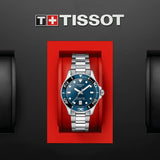 tissot t-sport seastar 1000 blue dial 36mm stainless steel watch in presentation box