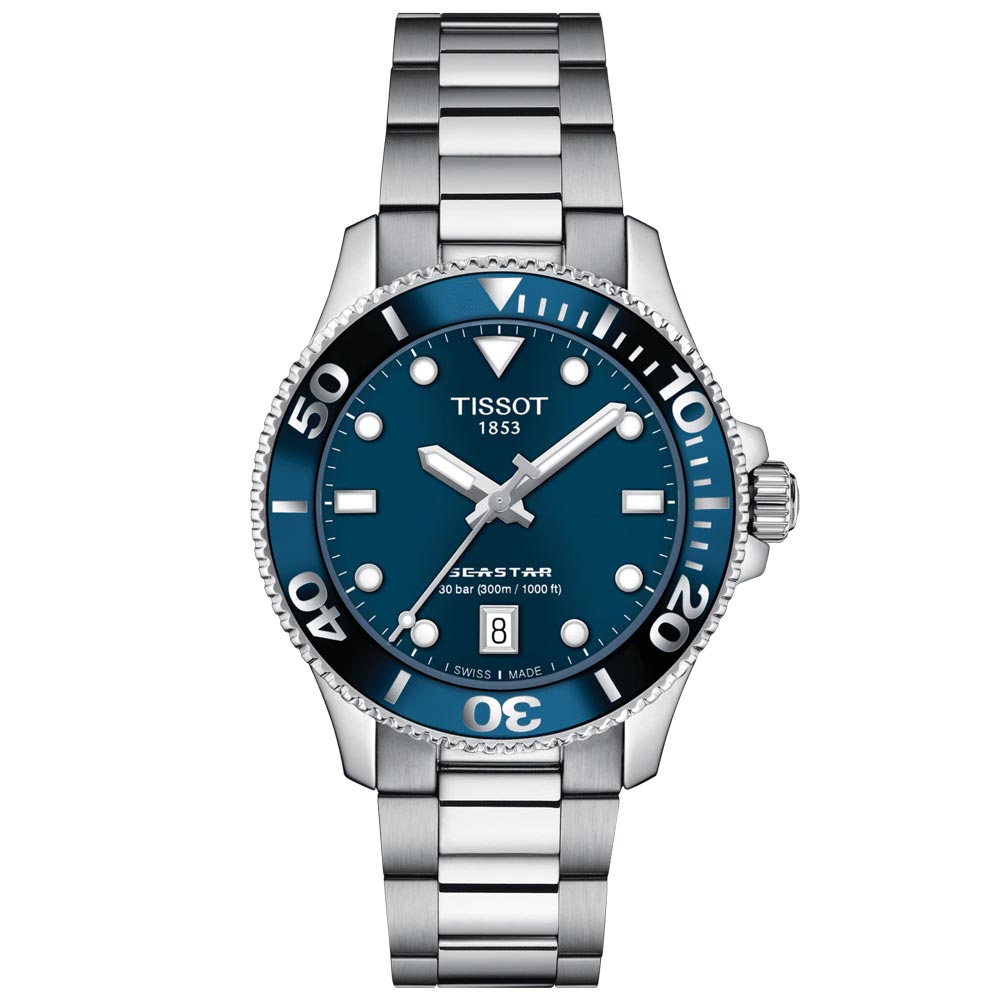 Tissot T-Sport Seastar 1000 Blue Dial 36mm Stainless Steel Watch T1202101104100