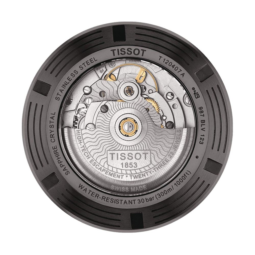 Tissot Seastar 1000 Powermatic 80 Black Dial 43mm Black PVD Steel Automatic Gents Watch T1204073705100