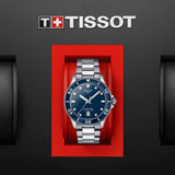 tissot t-sport seastar 1000 blue dial 40mm stainless steel gents watch in presentation box