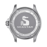 tissot t-sport seastar 1000 blue dial 40mm stainless steel gents watch case back view