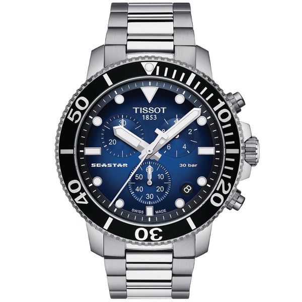 Tissot Seastar 1000 Chronograph 45.5mm Blue Dial Gents Quartz Watch T1