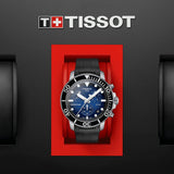 tissot t-sport seastar 1000 chronograph blue dial stainless steel gents watch in presentation box