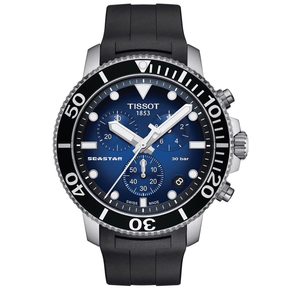 Tissot Seastar 1000 Chronograph 45.5mm Blue Dial Quartz Gents Watch T1204171704100