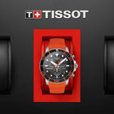 tissot t-sport seastar 1000 chronograph black dial stainless steel gents watch in presentation box