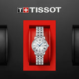 tissot carson premium lady 30mm silver dial quartz watch in presentation box