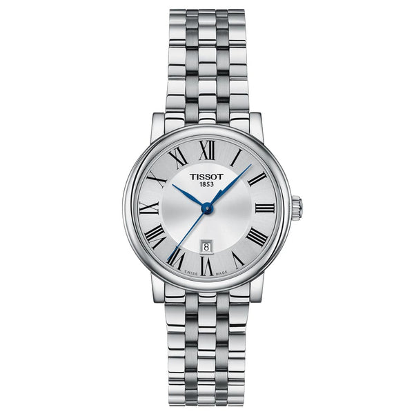 tissot carson premium lady 30mm silver dial quartz watch