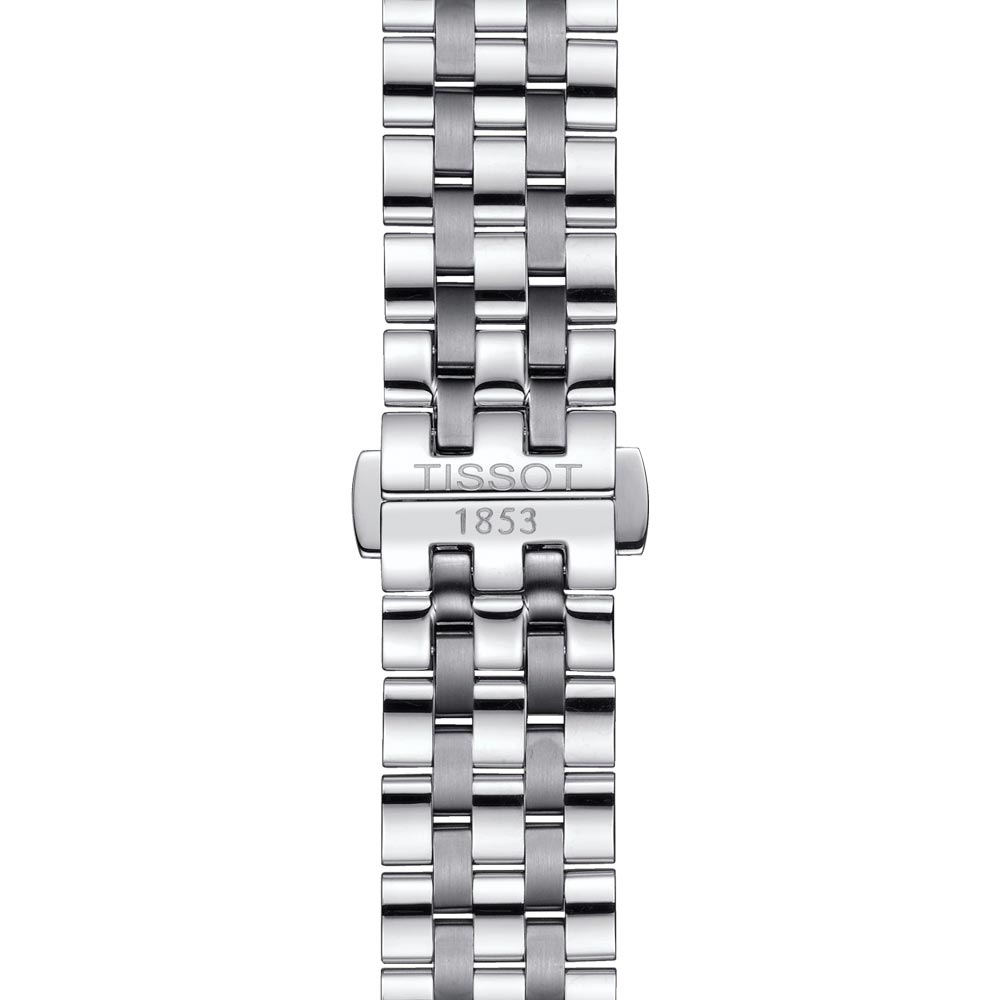 tissot carson premium 40mm silver dial gents quartz watch clasp view