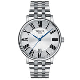 tissot carson premium 40mm silver dial gents quartz watch
