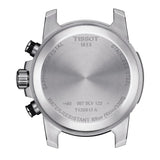 tissot t-sport supersport chrono blue dial stainless steel gents watch case back view