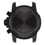 tissot t-sport supersport chrono basketball edition black dial stainless steel gents watch case back view