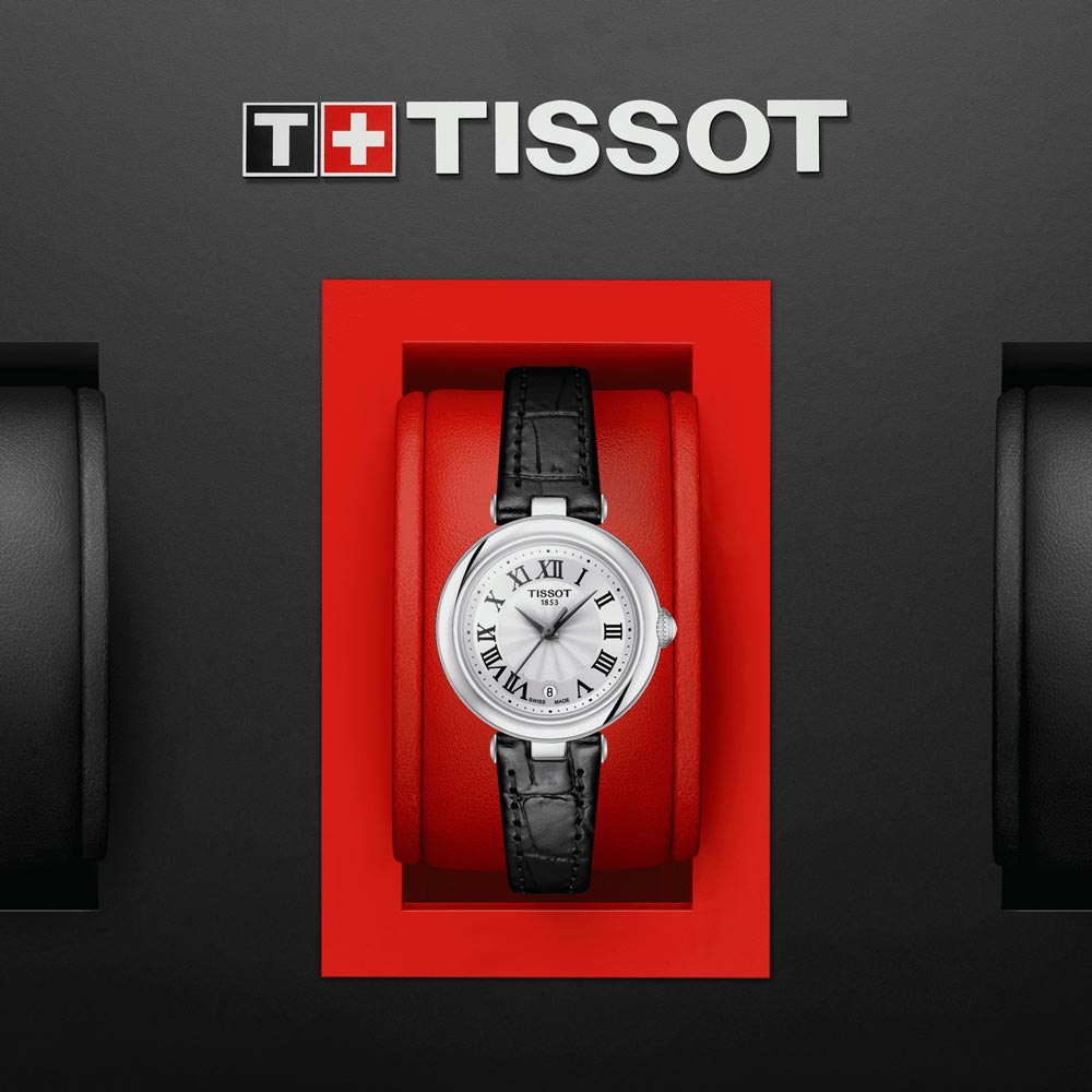 tissot bellissima small lady 26mm silver dial quartz watch in presentation box