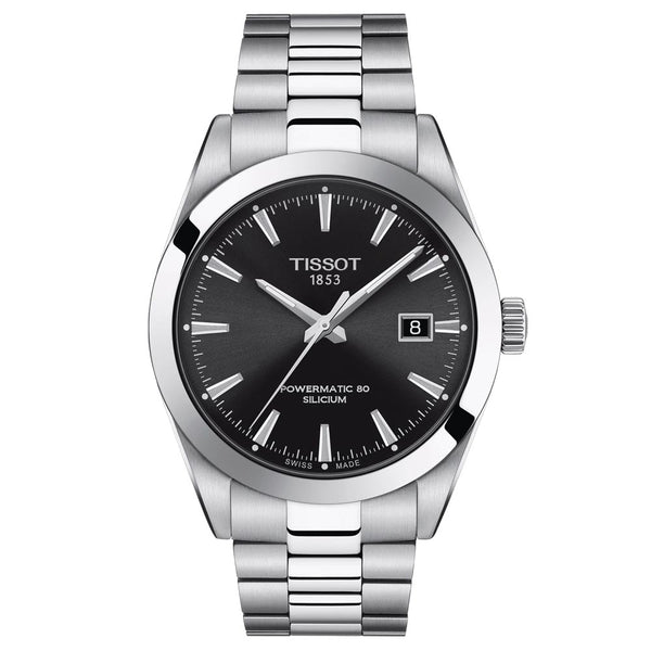 tissot gentleman powermatic 80 silicium 40mm black dial automatic watch gents
