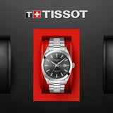 tissot t-classic gentleman powermatic 80 silicium 40mm anthracite dial stainless steel automatic watch in presentation box