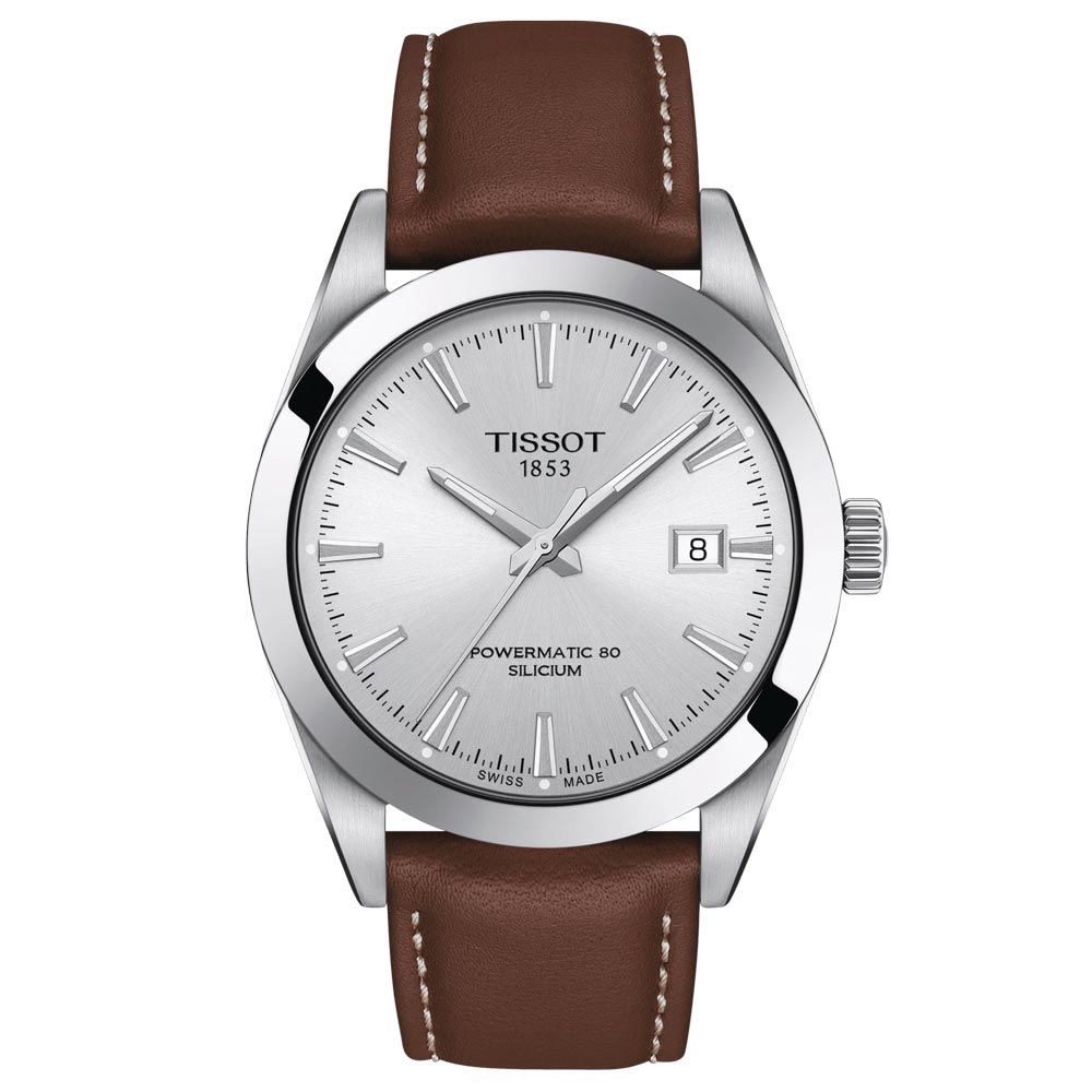 Tissot Gentleman Powermatic 80 Silicium 40mm Silver Dial Automatic Gents Watch T1274071603100