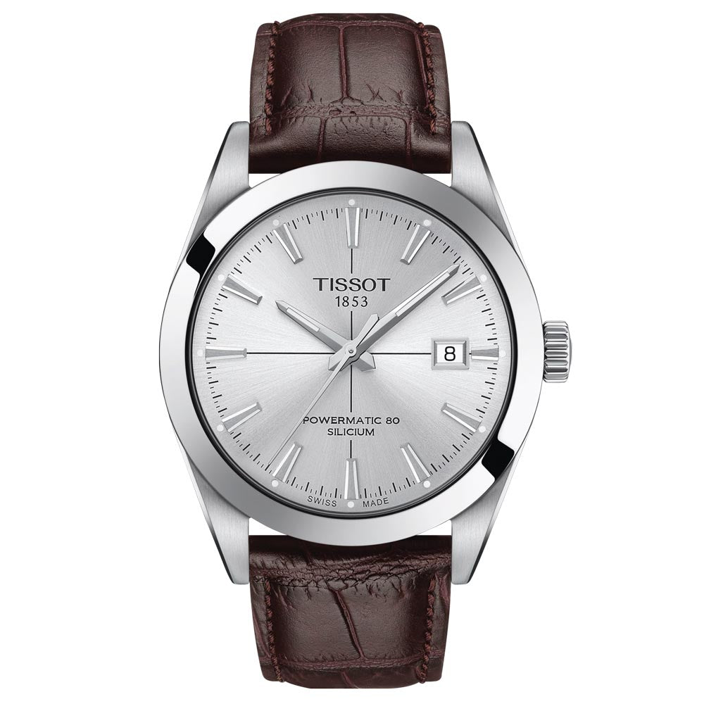 Tissot Gentleman Powermatic 80 Silicium 40mm Silver Dial Automatic Gents Watch T1274071603101