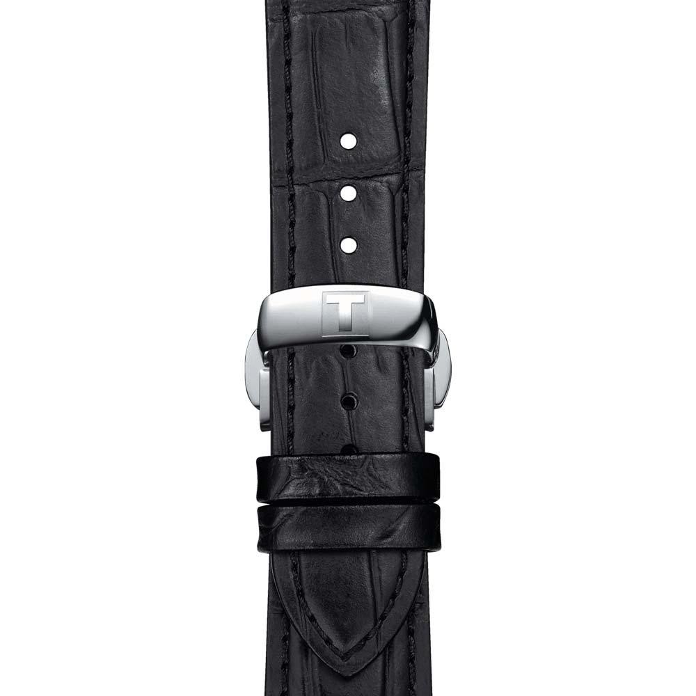 tissot gentleman 40mm blue dial gents quartz watch clasp view