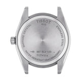 tissot gentleman 40mm black dial gents quartz watch case back view
