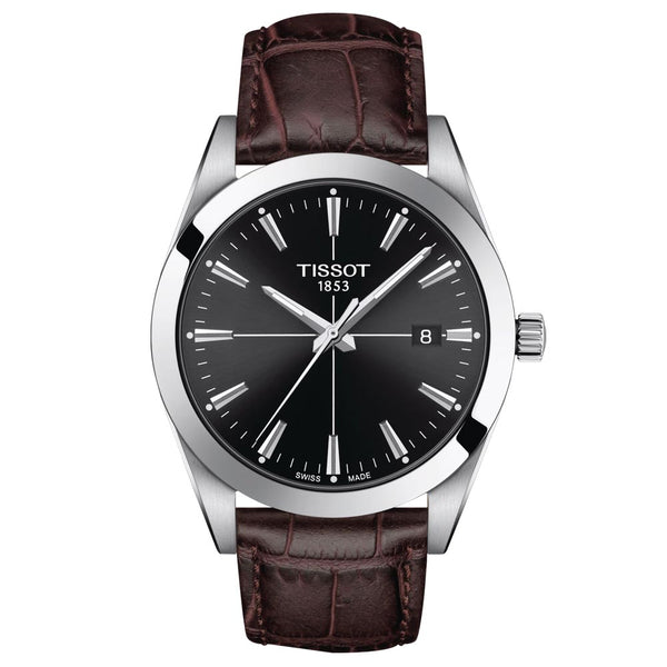 tissot gentleman 40mm black dial gents quartz watch