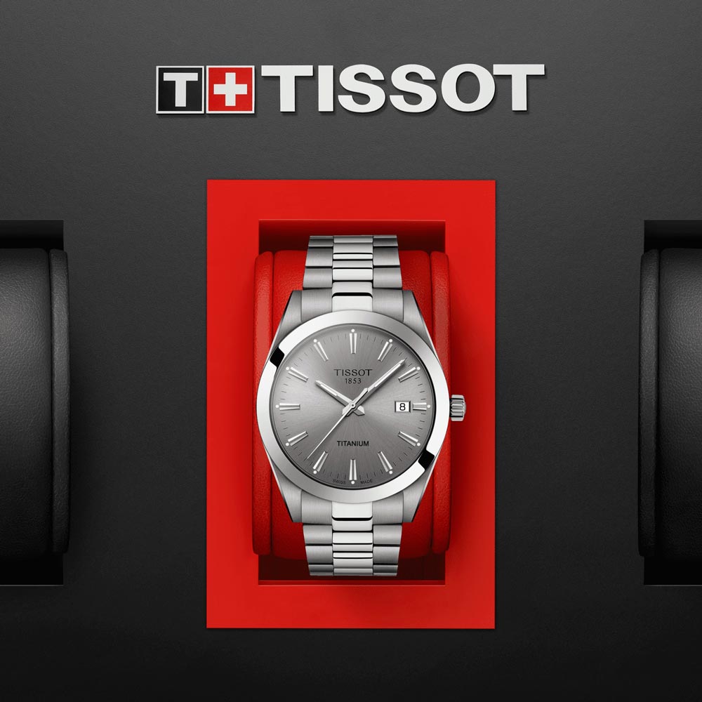 Tissot Gentleman 40mm Grey Dial Titanium Gents Quartz Watch T1274104408100
