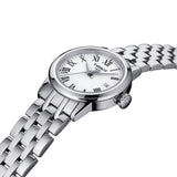 tissot t-classic dream lady 28mm white dial stainless steel watch lug view