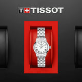 tissot t-classic dream lady 28mm white dial stainless steel watch in presentation box