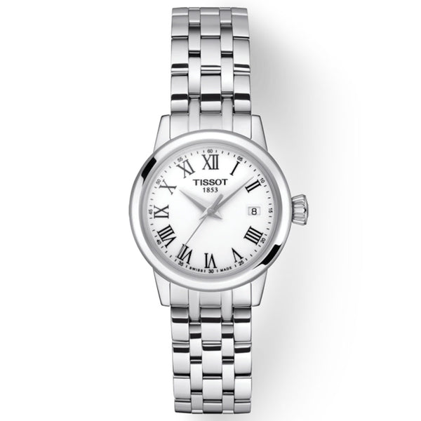 tissot t-classic dream lady 28mm white dial stainless steel watch
