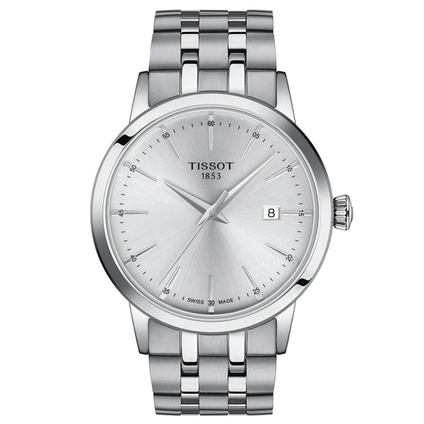 tissot t-classic dream 42mm silver dial stainless steel gents watch