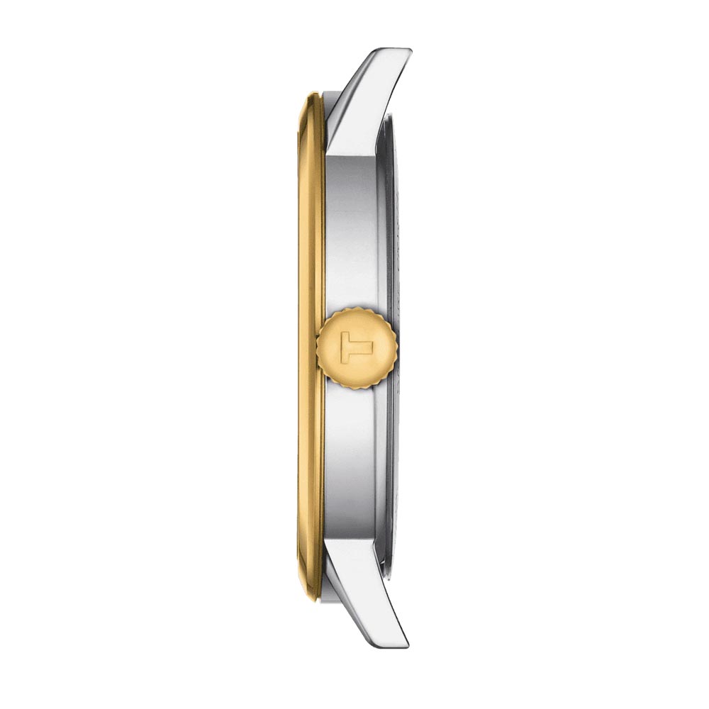 Tissot Classic Dream 42mm Silver Dial Yellow Gold PVD Steel Gents Quartz Watch T1294102203100