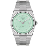 tissot t-classic prx 40mm green dial stainless steel gents watch