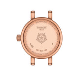 tissot t-lady lovely round mop dial rose gold pvd steel watch case back view