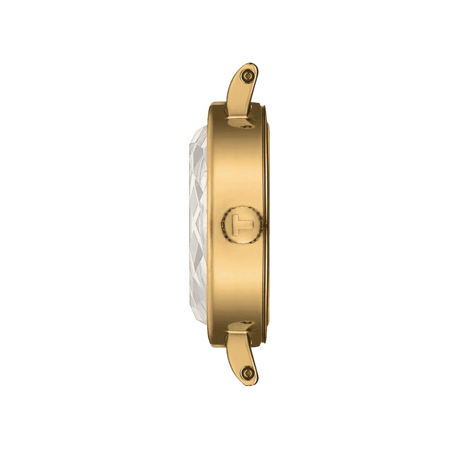 Tissot Lovely Round 19.5mm Green Dial Gold PVD Steel Ladies Quartz Watch T1400093609100