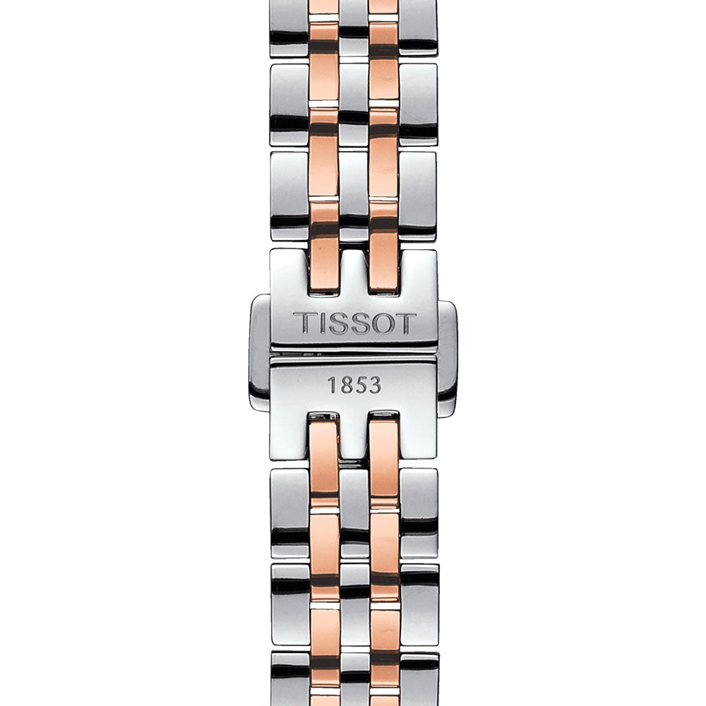Tissot Le Locle Automatic Lady 25.30mm Silver Dial Diamond Rose Gold PVD Steel Watch T41218316