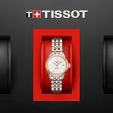 tissot t-classic le locle automatic small lady silver dial rose gold pvd steel watch in presentation box