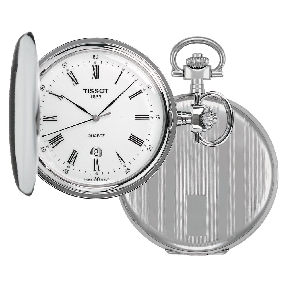 Tissot Savonnette 48.5mm White Dial Quartz Pocket Watch T83655313