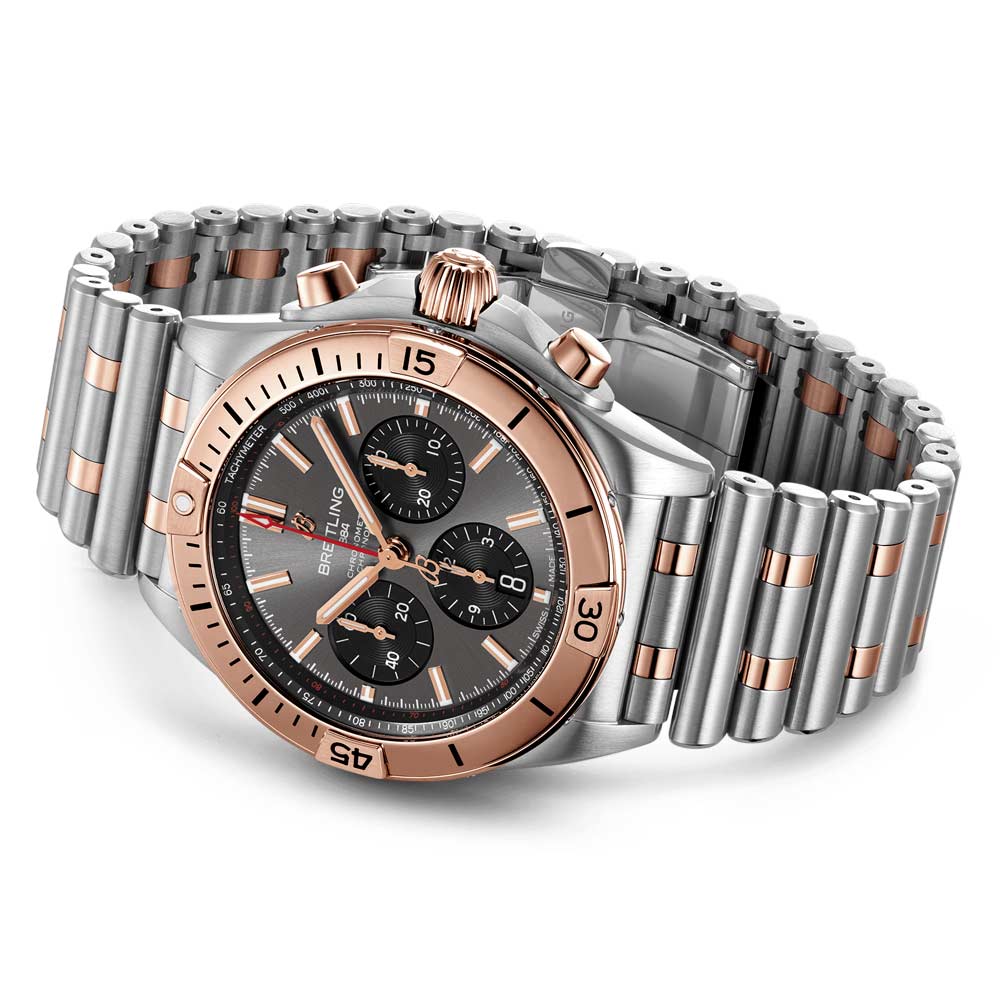 Breitling Chronomat B01 42mm Anthracite Dial Steel & 18ct Rose Gold Automatic Gents Watch UB0134101B1U1